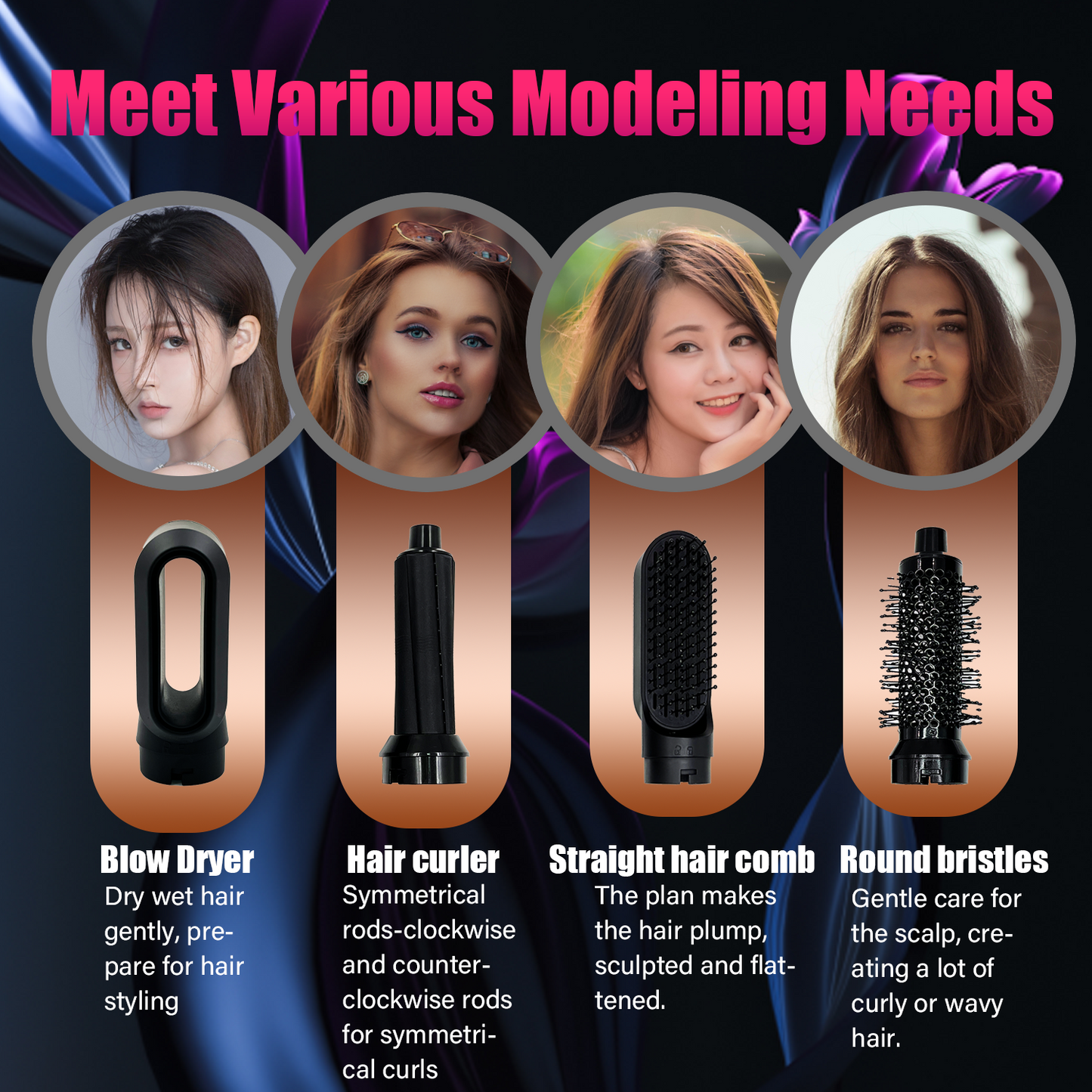 Cepillo Secador 5 En 1 Profesional